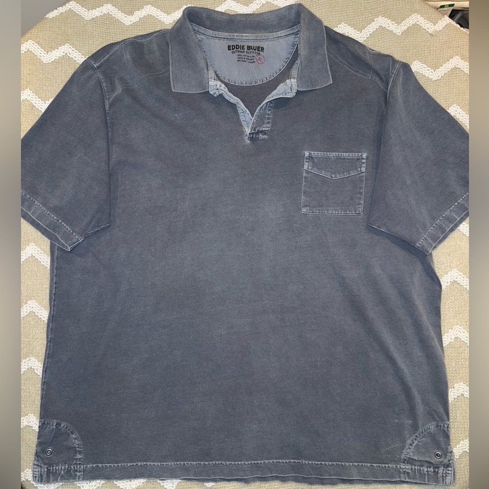 Eddie Bauer outdoor outfitters Men's Gray Polo Shirt